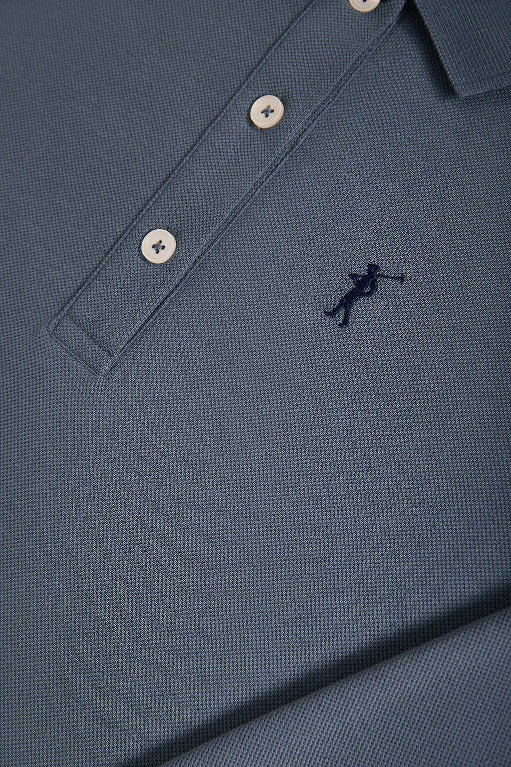 Vestido polero piqué azul denim con bordado Rigby Go - Image 9