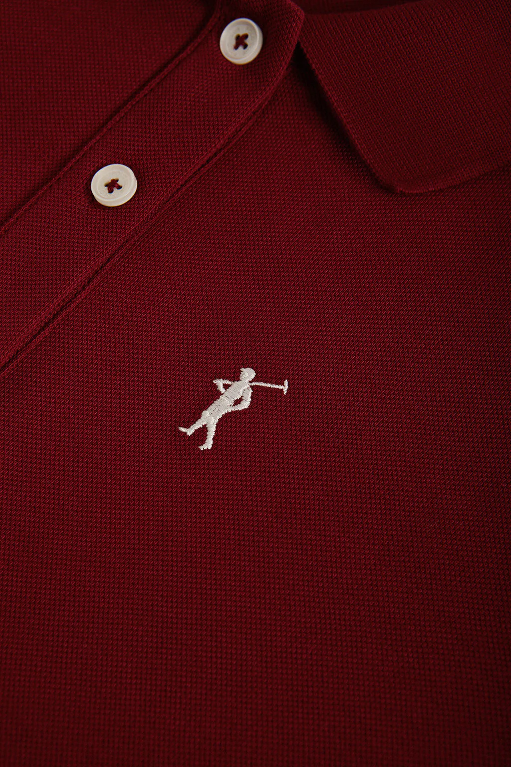 Vestido polero piqué granate con bordado Rigby Go - Image 8