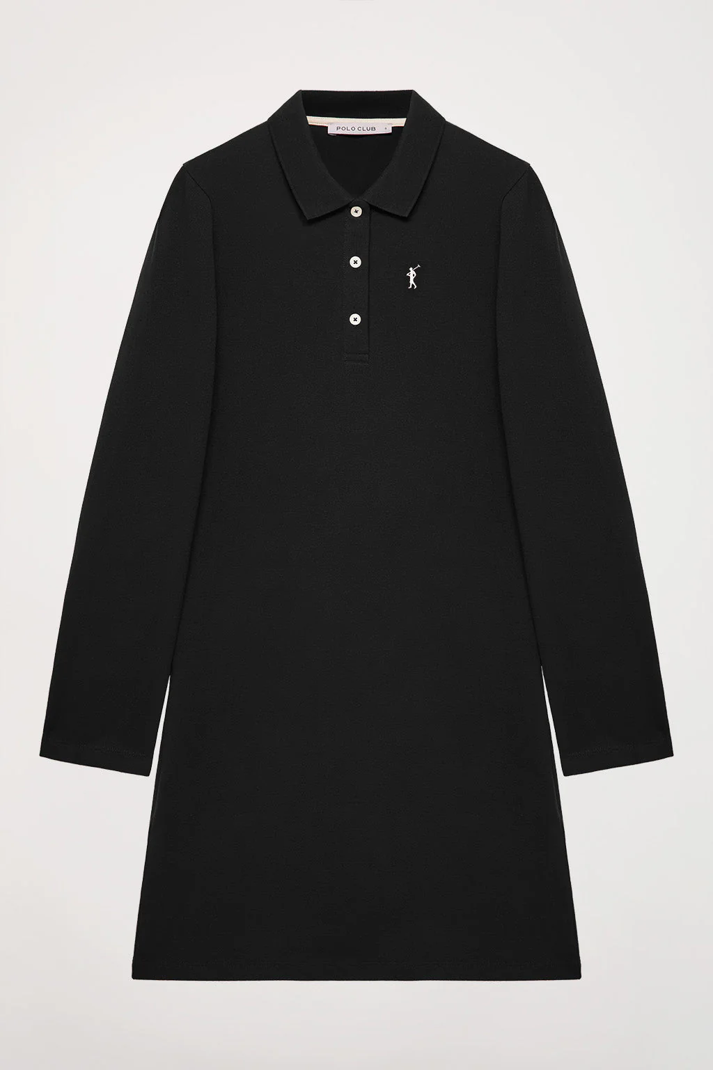 Vestido polero piqué negro con bordado Rigby Go - Image 11