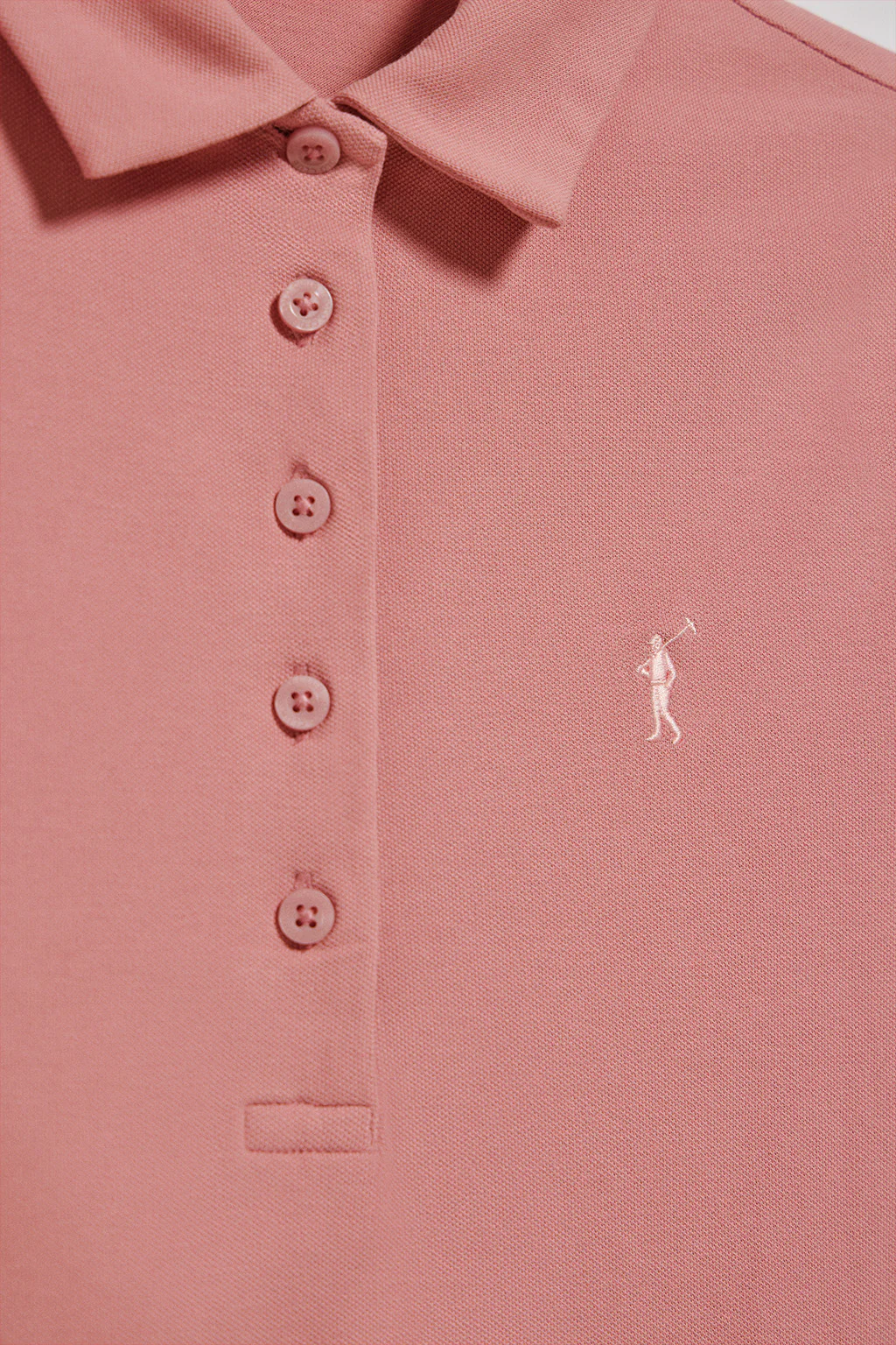 Vestido polero rosa empolvado con logo Rigby Go - Image 6