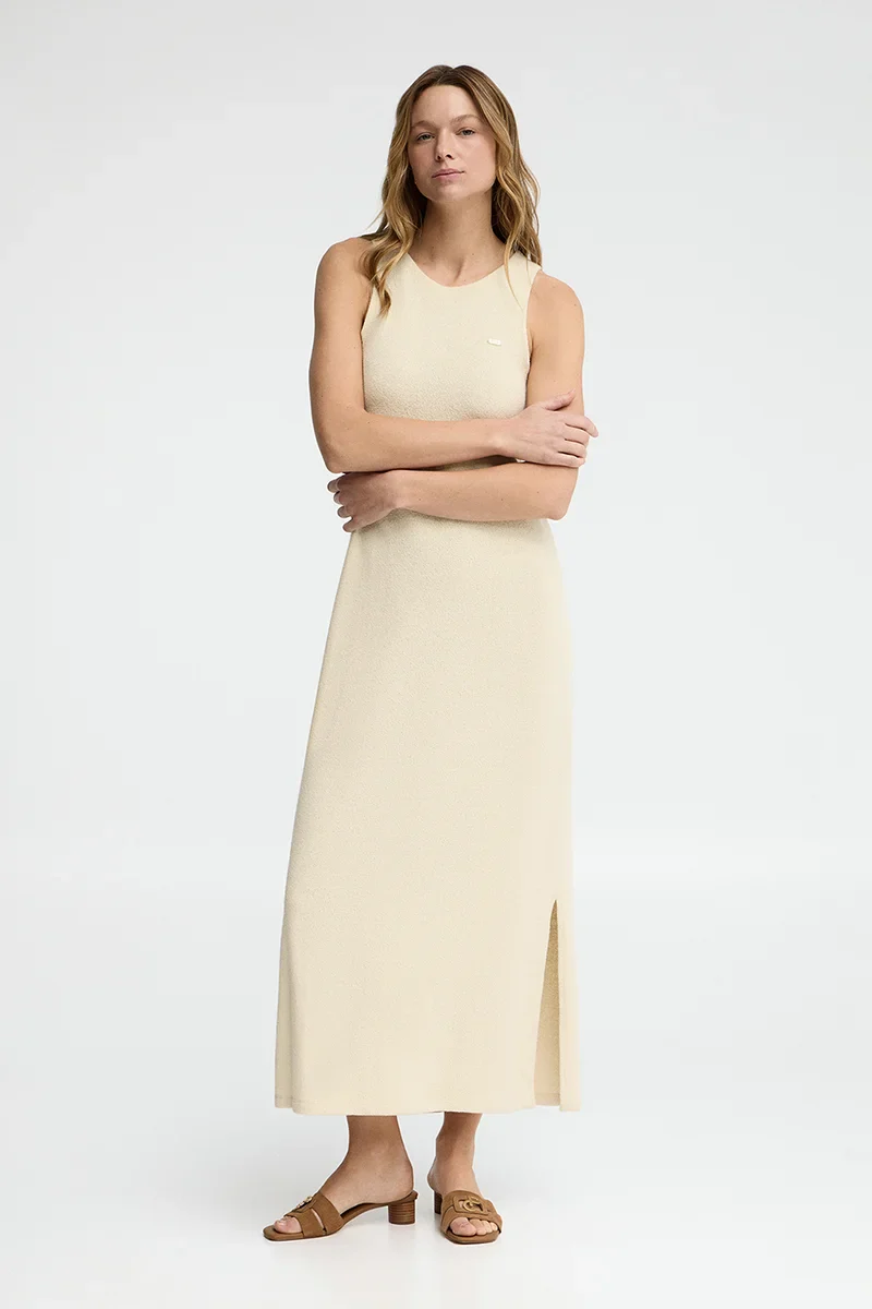 Vestido color crema de punto rustico con logo Polo Club - Image 4