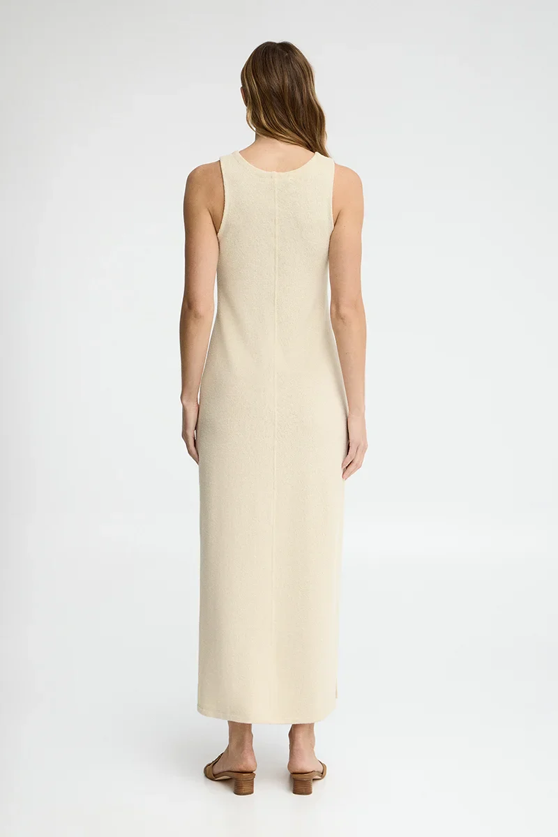 Vestido color crema de punto rustico con logo Polo Club - Image 5