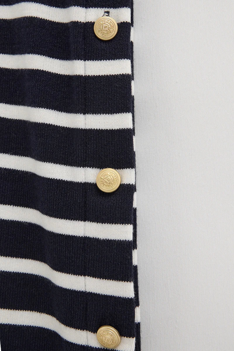 Vestido azul marino y blanco a rayas con personalización náutica Polo Club - Image 8