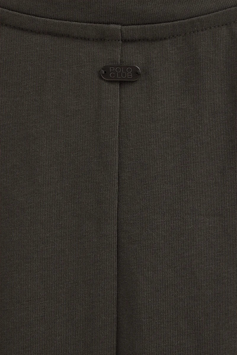 Vestido gris piedra sin manga y cuello redondo con logo Polo Club - Image 7