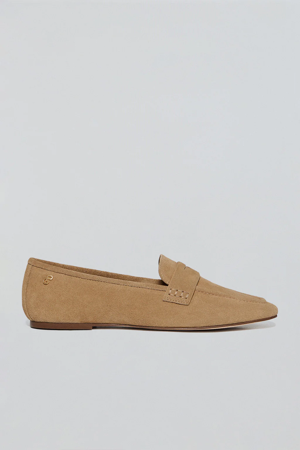 Mocasin Antonella camel de serraje con detalle metálico - Image 8