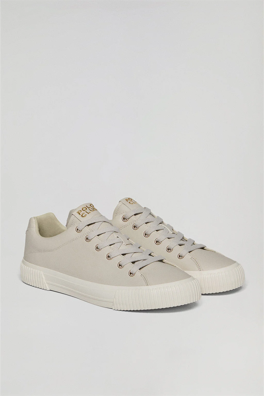 Zapatilla Habana de piel sintética color beige para mujer con detalles Polo Club - Image 2